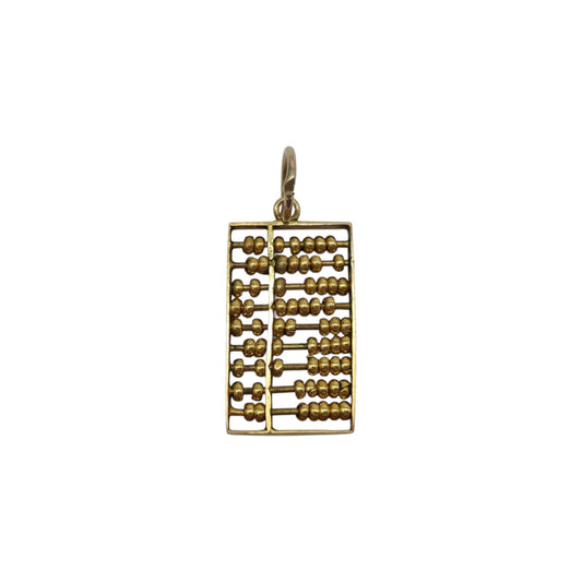 14ct Yellow Gold Articulated Abacus Charm L 1.6 cm 1.2 g.