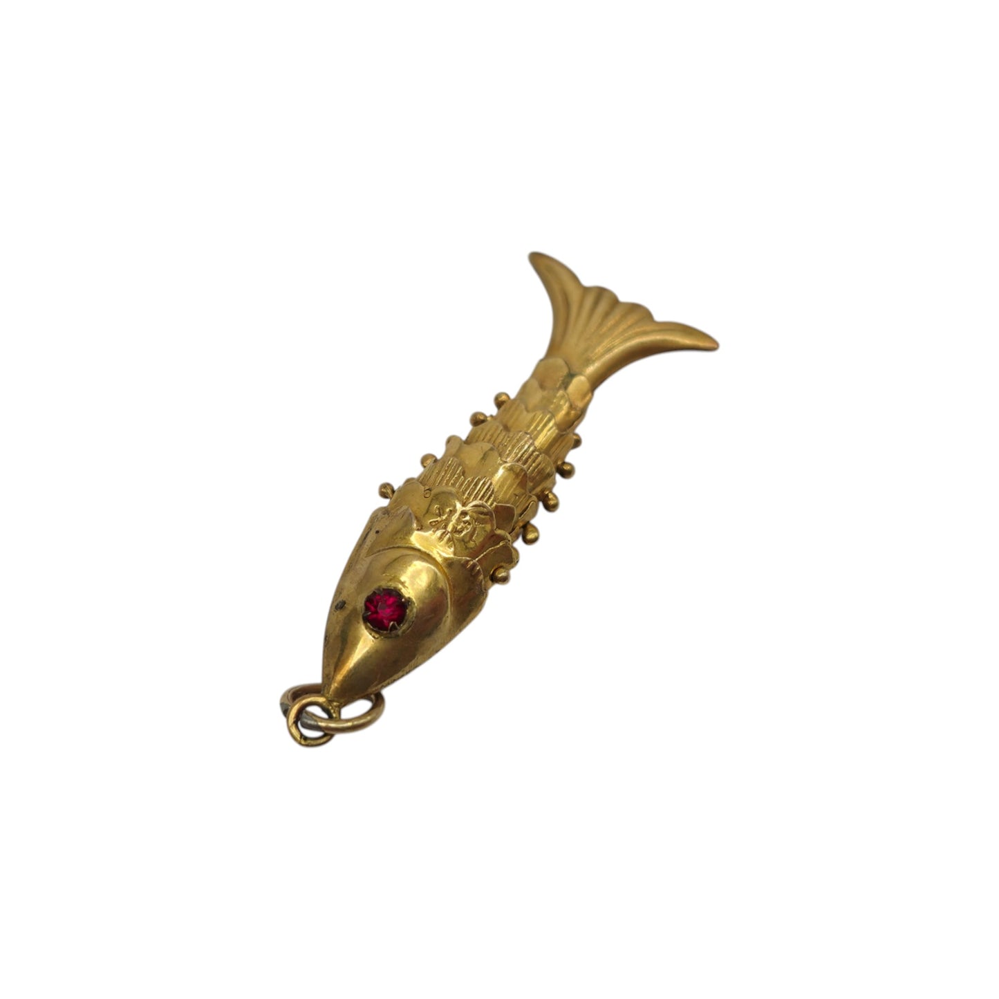 14ct Yellow Gold Articulated Fish Charm L 2.5 cm 1.1 g.