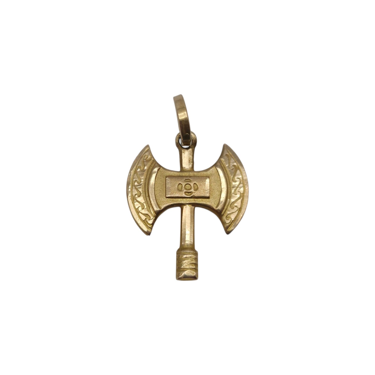 14ct 585 Yellow Gold Battle Axe Pendant L 1.7 cm 1.1 g.