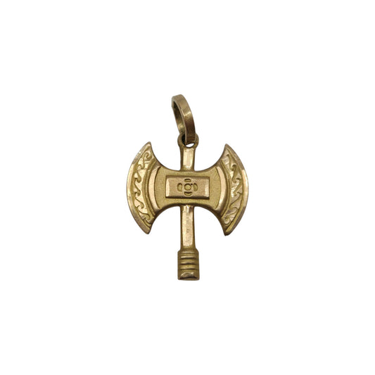14ct 585 Yellow Gold Battle Axe Pendant L 1.7 cm 1.1 g.