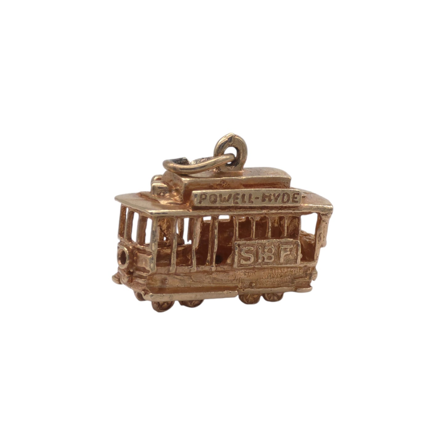 Heavy 14ct Yellow Gold Articulated Cable Car Charm
