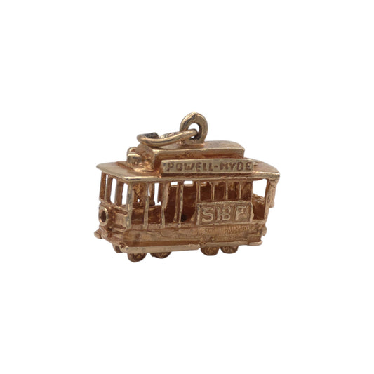 Heavy 14ct Yellow Gold Articulated Cable Car Charm