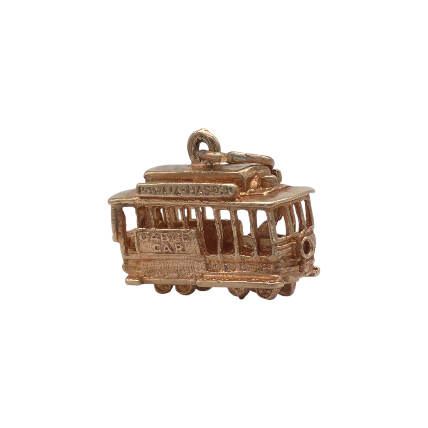 Heavy 14ct Yellow Gold Articulated Cable Car Charm L 1.9 cm 6.4 g.