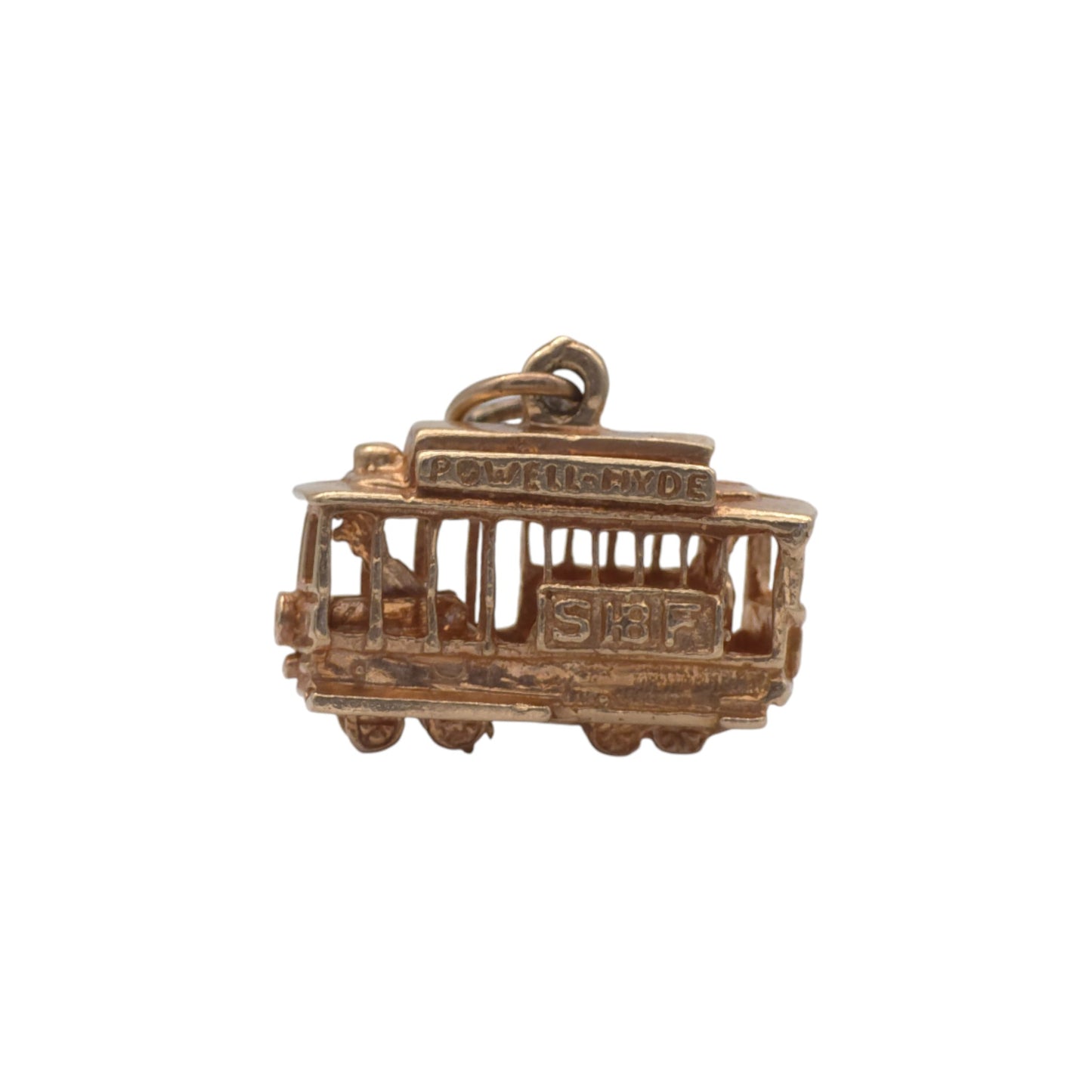 Heavy 14ct Yellow Gold Articulated Cable Car Charm L 1.9 cm 6.4 g.