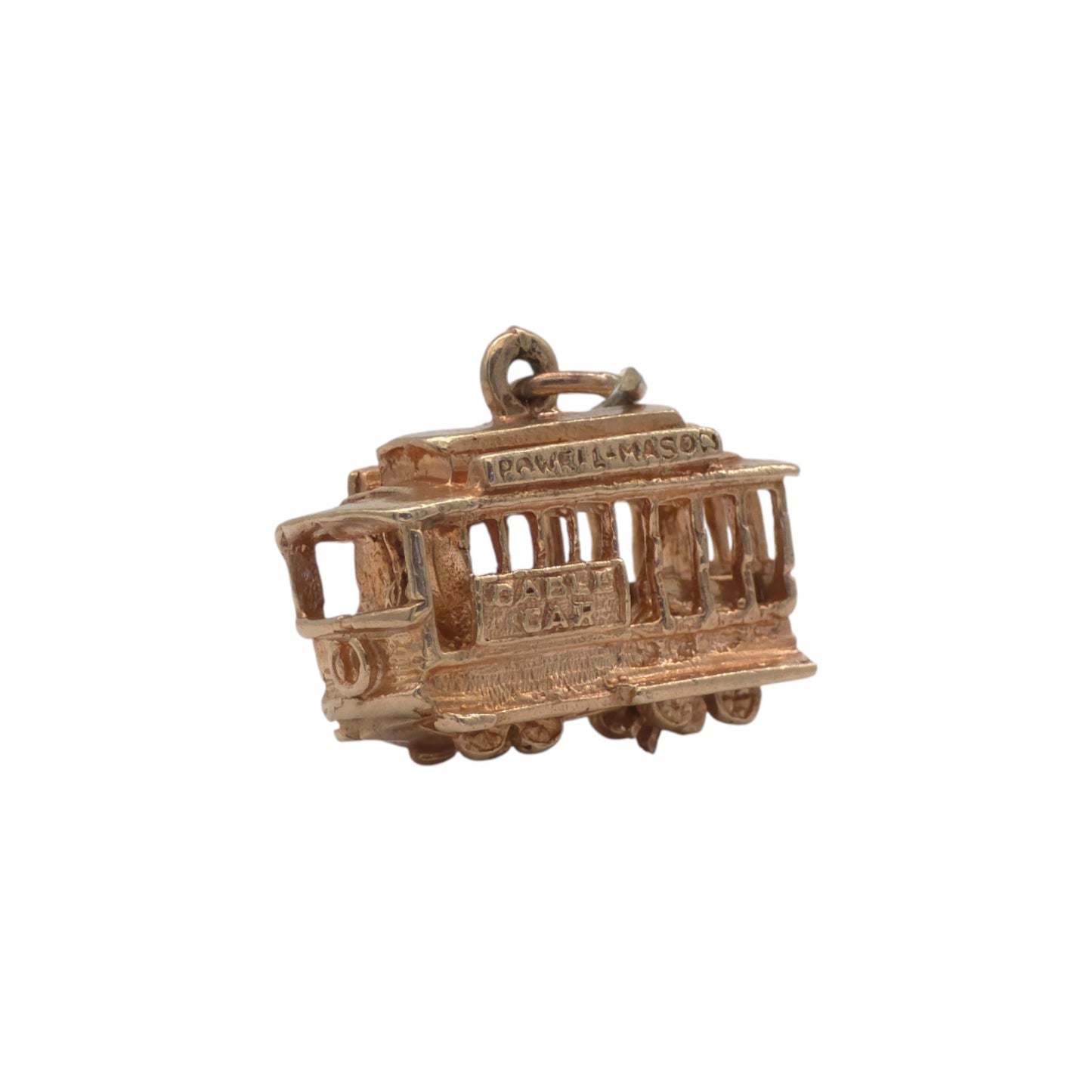 Heavy 14ct Yellow Gold Articulated Cable Car Charm L 1.9 cm 6.4 g.