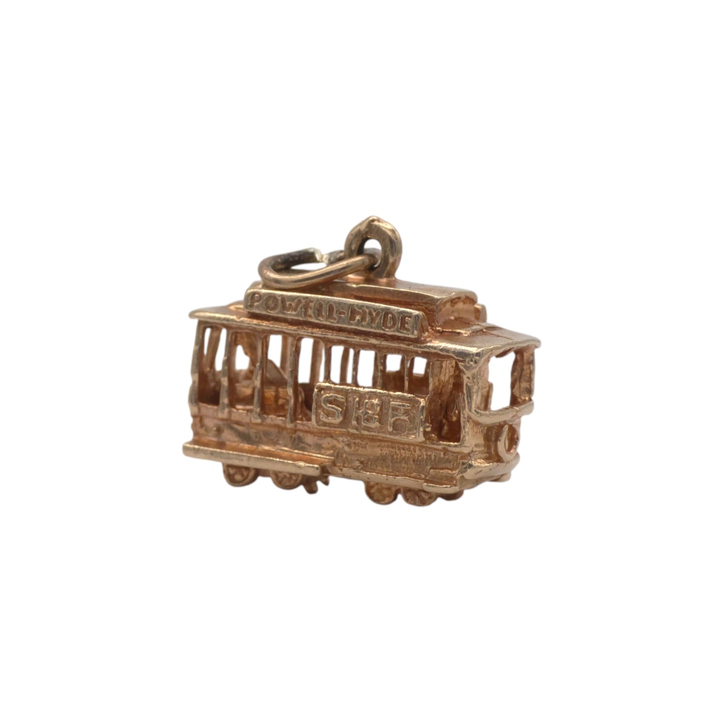 Heavy 14ct Yellow Gold Articulated Cable Car Charm L 1.9 cm 6.4 g.