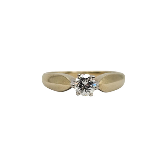 14ct 585 Yellow Gold Solitaire Diamond Ring Size G 1/2, 2.6 g.