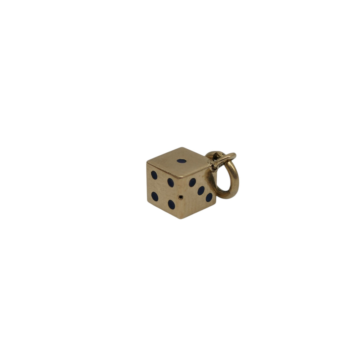 14ct 585 Yellow Gold & Enamel Dice Charm L 0.5 cm 0.7 g.