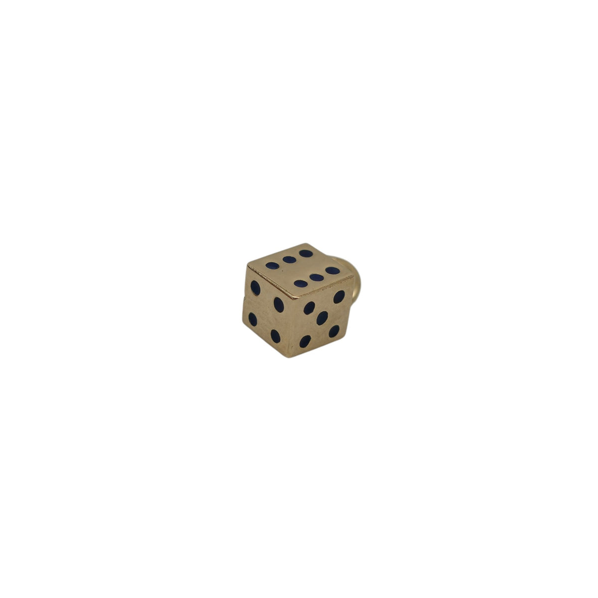 14ct 585 Yellow Gold & Enamel Dice Charm L 0.5 cm 0.7 g.