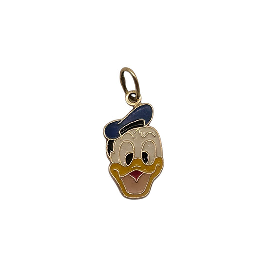 Disney 14ct Yellow Gold & Enamel Donald Duck Charm L 1.7 cm 1.8 g.