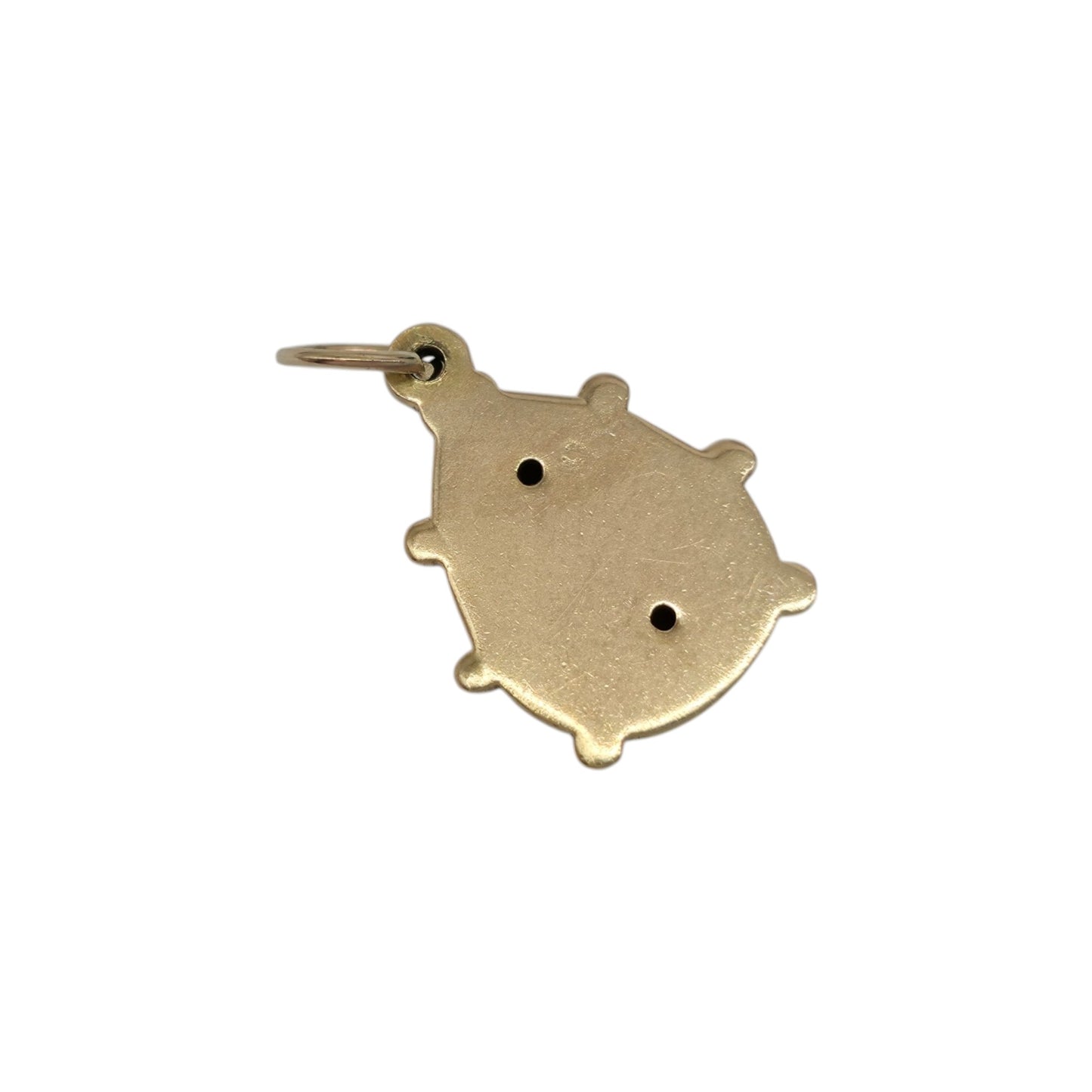 14金イエローゴールド エナメルてんとう虫チャーム 長さ1.2cm 1.4g