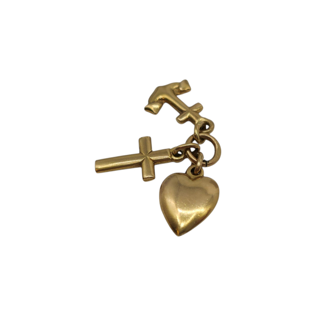 14ct 585 Yellow Gold Faith, Hope & Charity Charm L 0.9 cm 1.0 g.