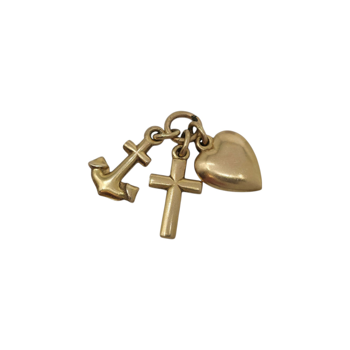 14ct 585 Yellow Gold Faith, Hope & Charity Charm L 0.9 cm 1.0 g.