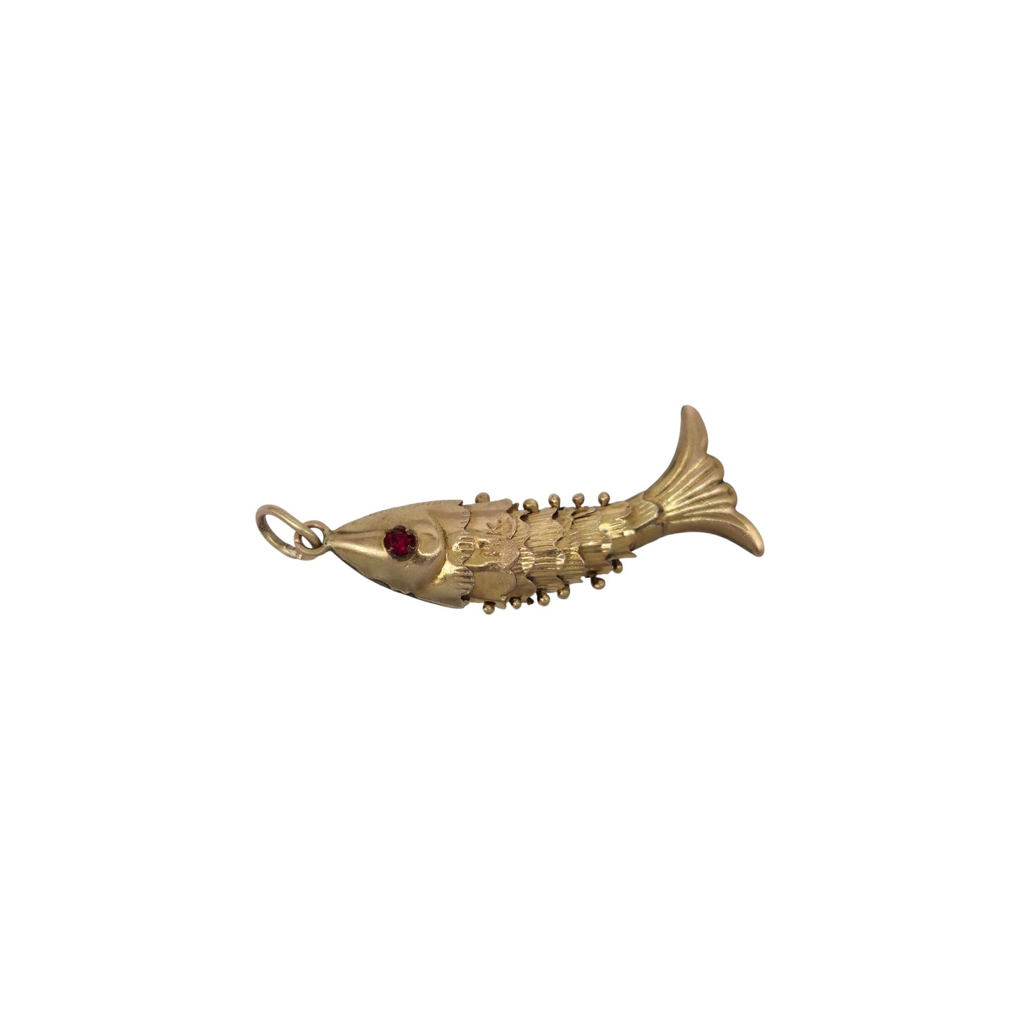14ct Yellow Gold Articulated Fish Charm L 2.6 cm 1.1 g.