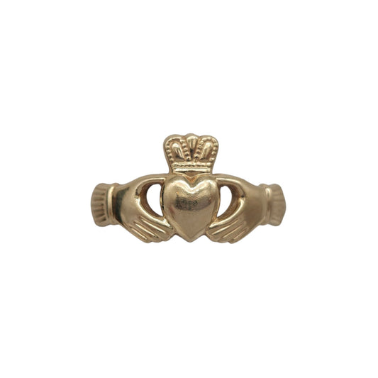 Irish 14ct 585 Yellow Gold Claddagh Ring 2000 Size T 1/2 3.9 g.