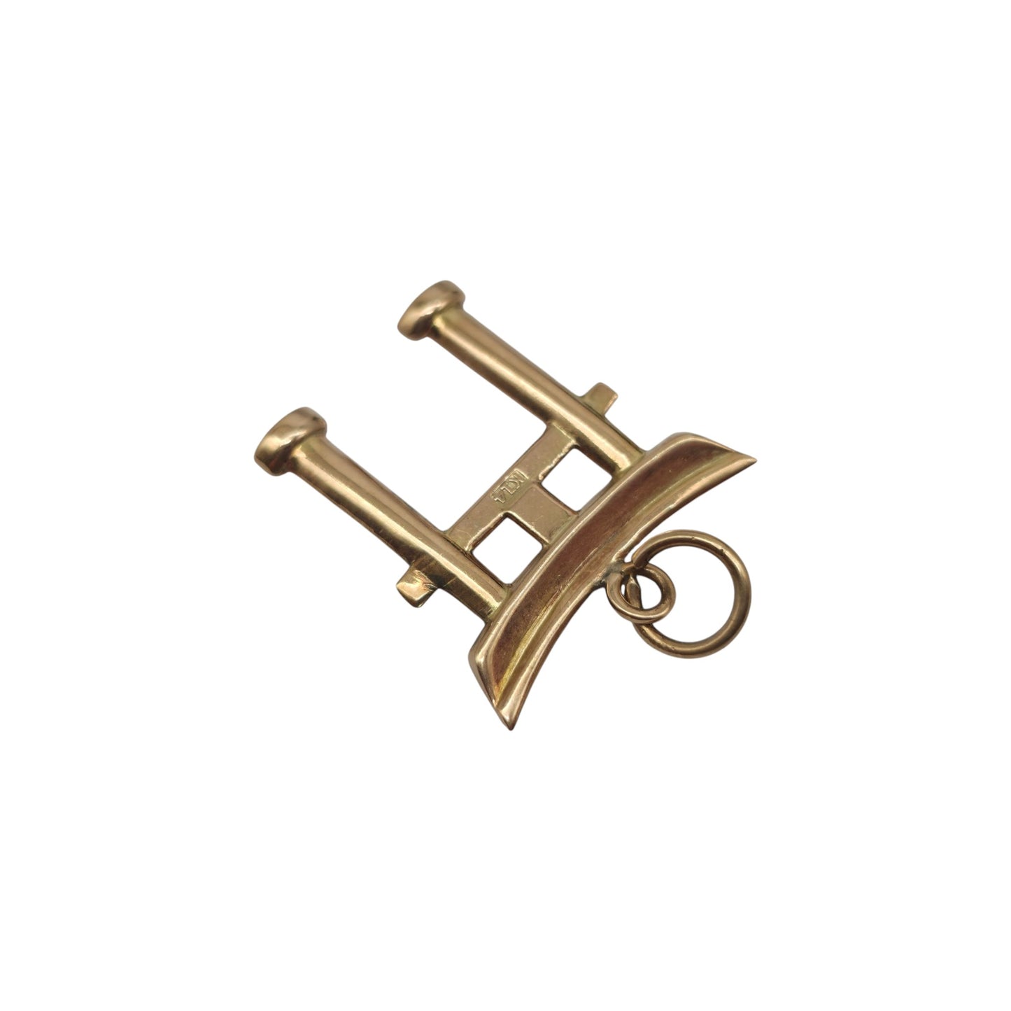 14ct Yellow Gold Japanese Torii Gate Charm L 2.0 cm 1.5 g.
