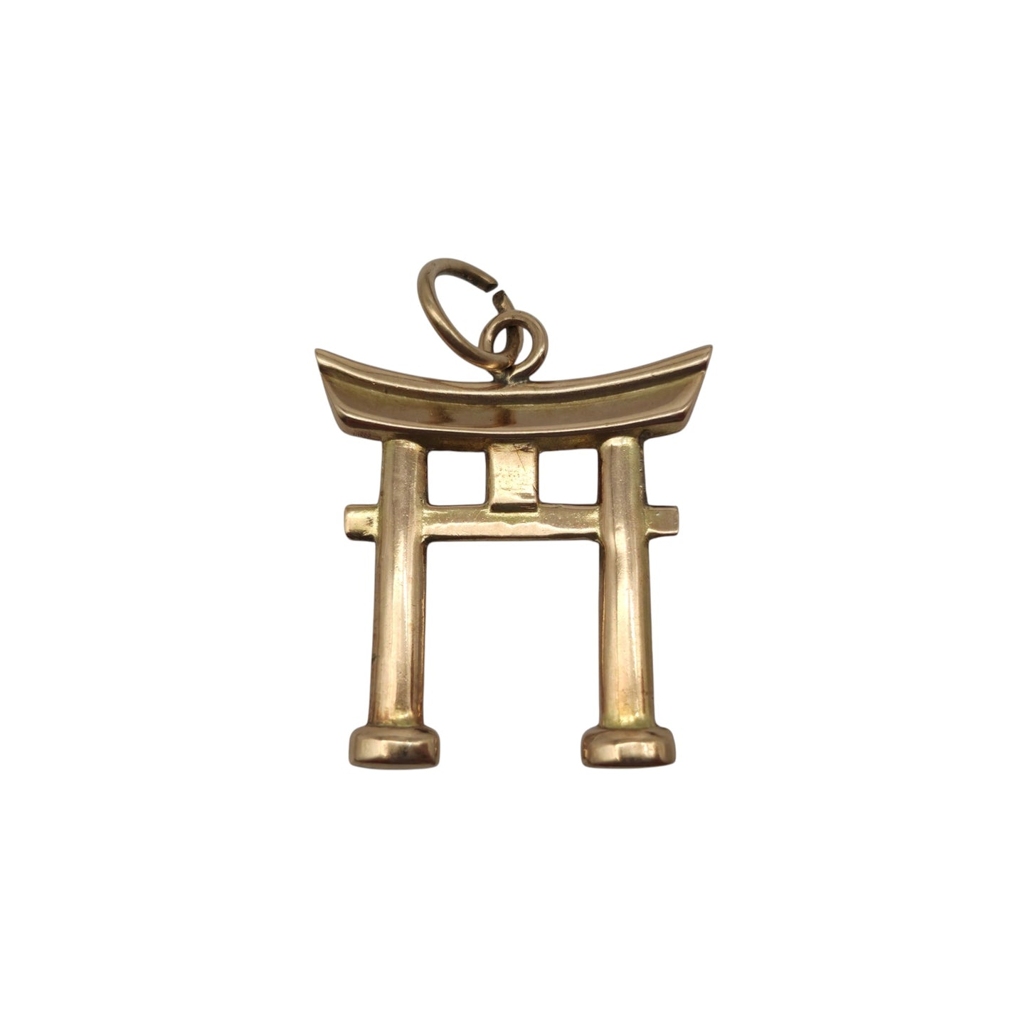 14ct Yellow Gold Japanese Torii Gate Charm L 2.0 cm 1.5 g.