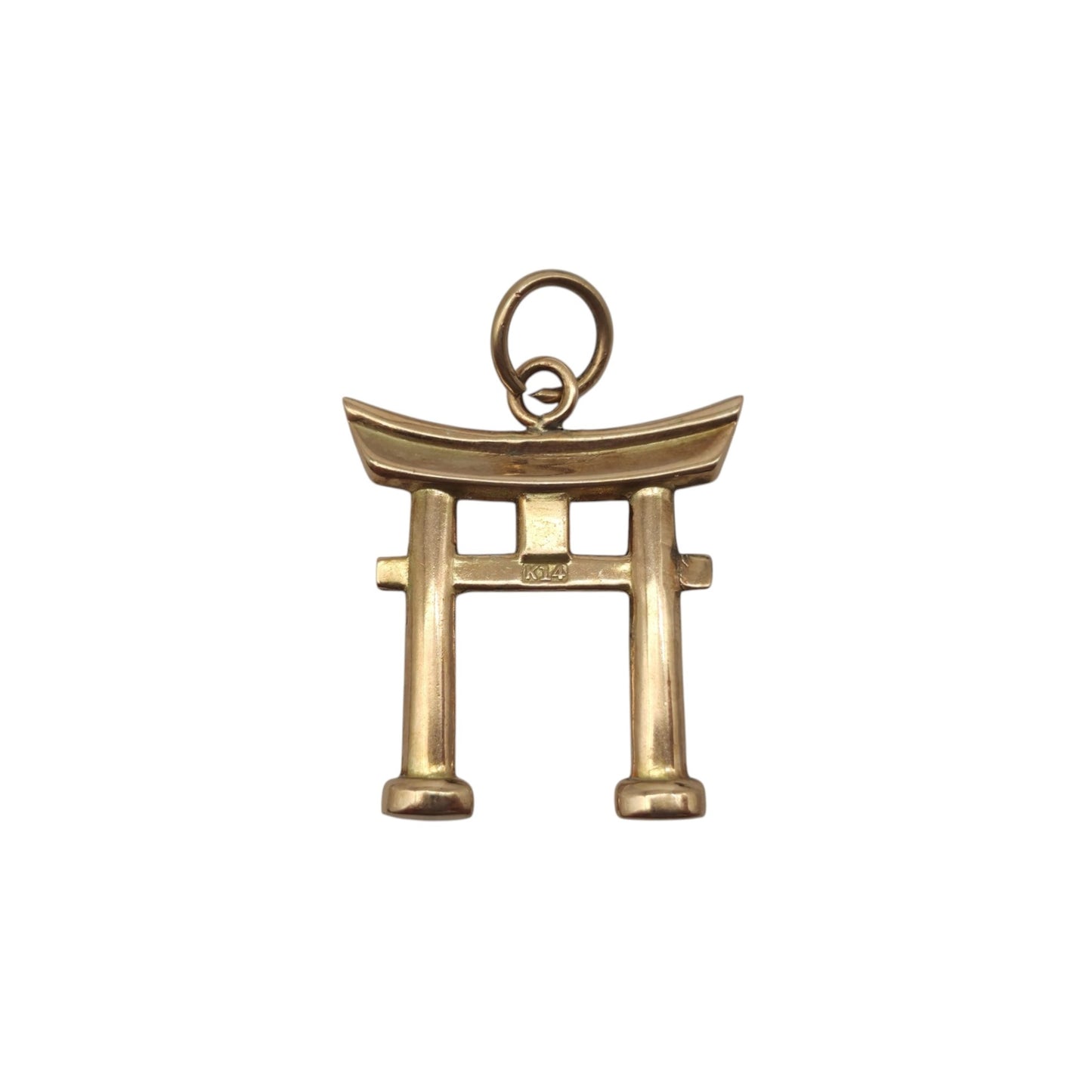 14ct Yellow Gold Japanese Torii Gate Charm L 2.0 cm 1.5 g.