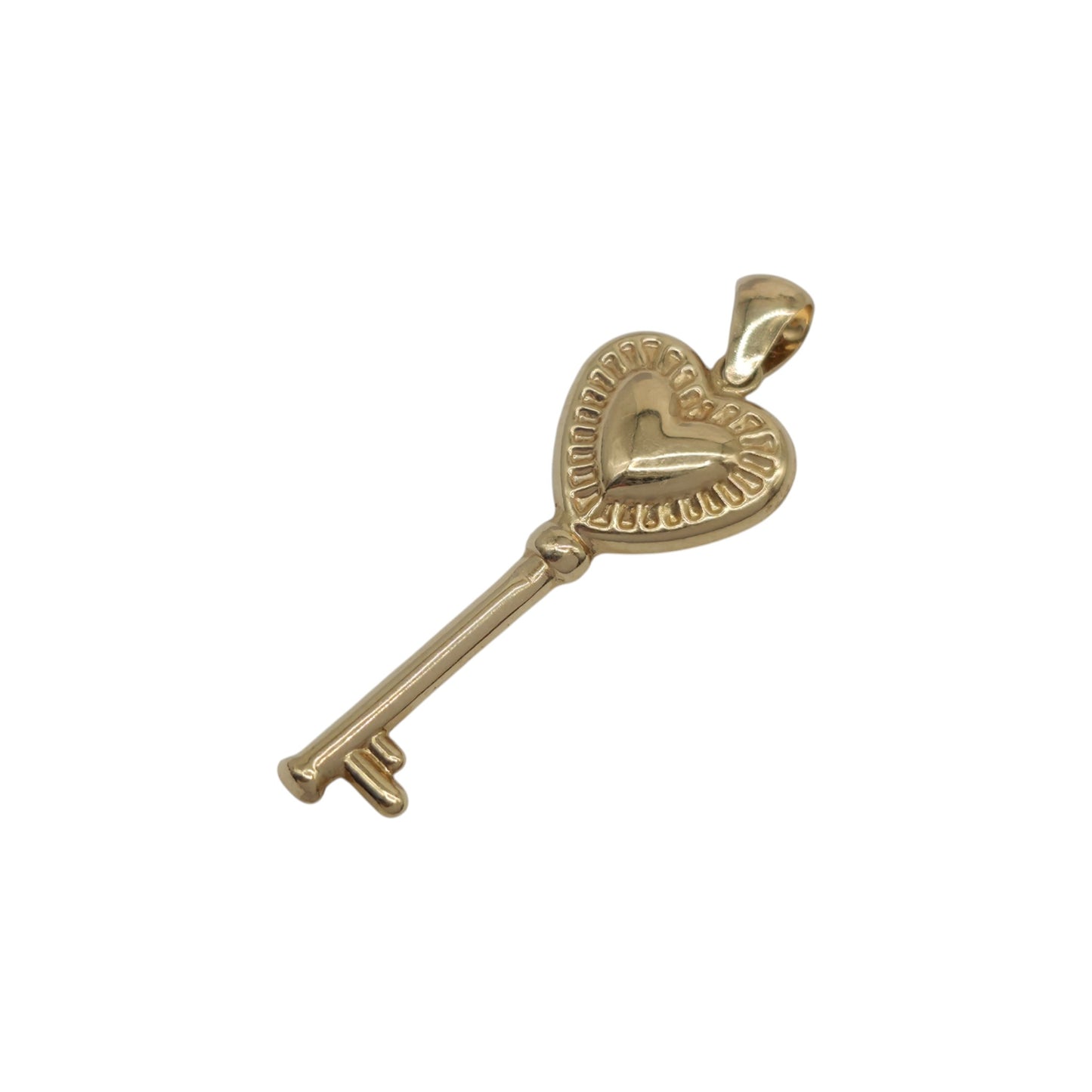 14ct Yellow Gold Love Key Charm L 2.6 cm 0.7 g.