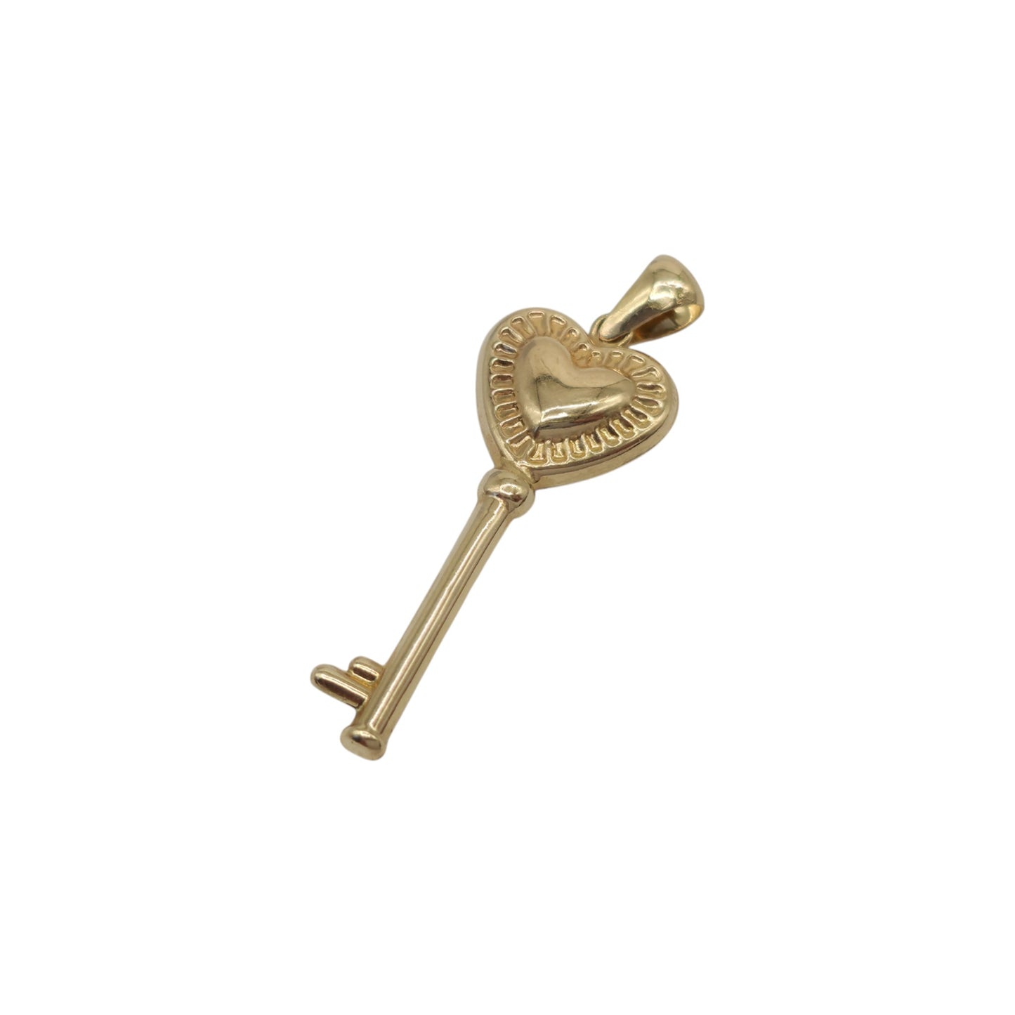 14ct Yellow Gold Love Key Charm L 2.6 cm 0.7 g.
