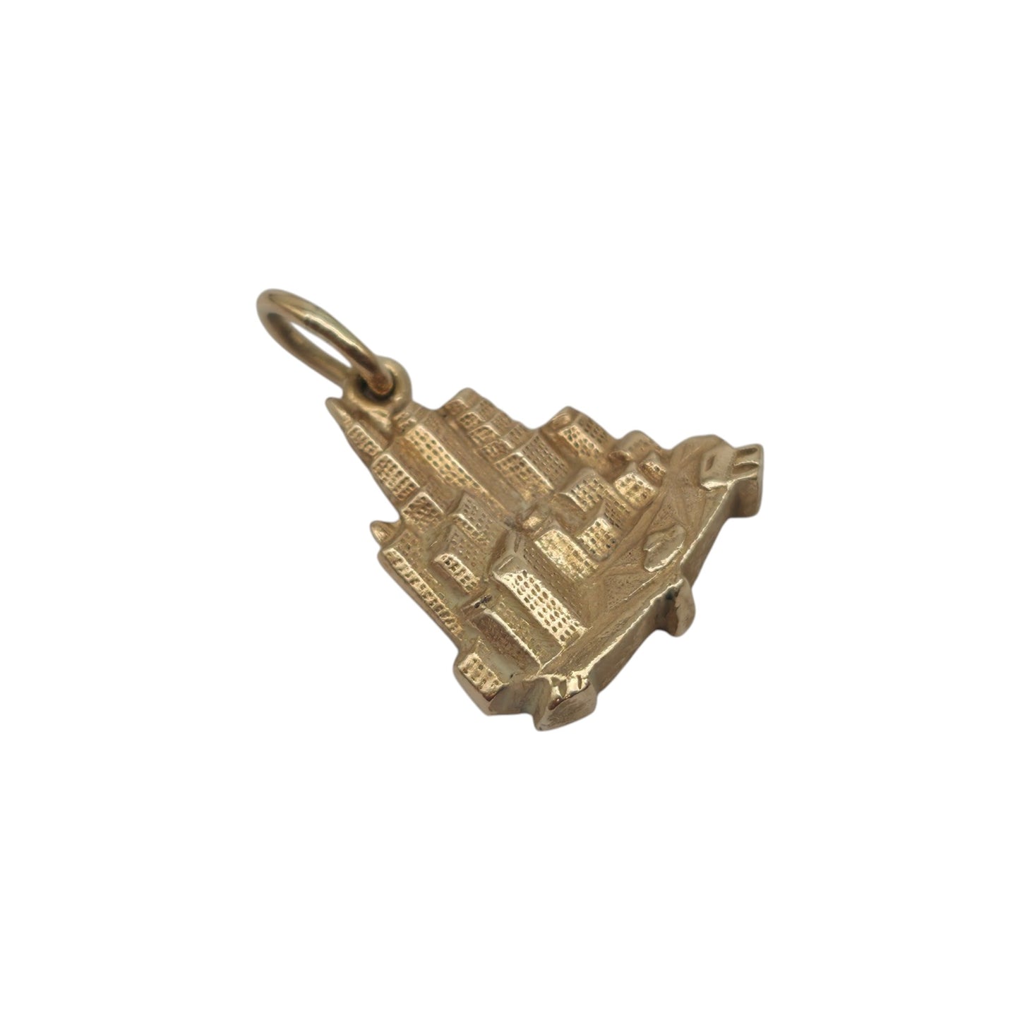 14金イエローゴールド ニューヨーク スカイライン チャーム 長さ1.4cm 2.1g.