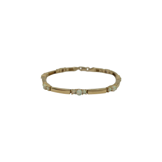 14ct 585 Yellow Gold Opals Bracelet L 19.6 cm 11.6 g.