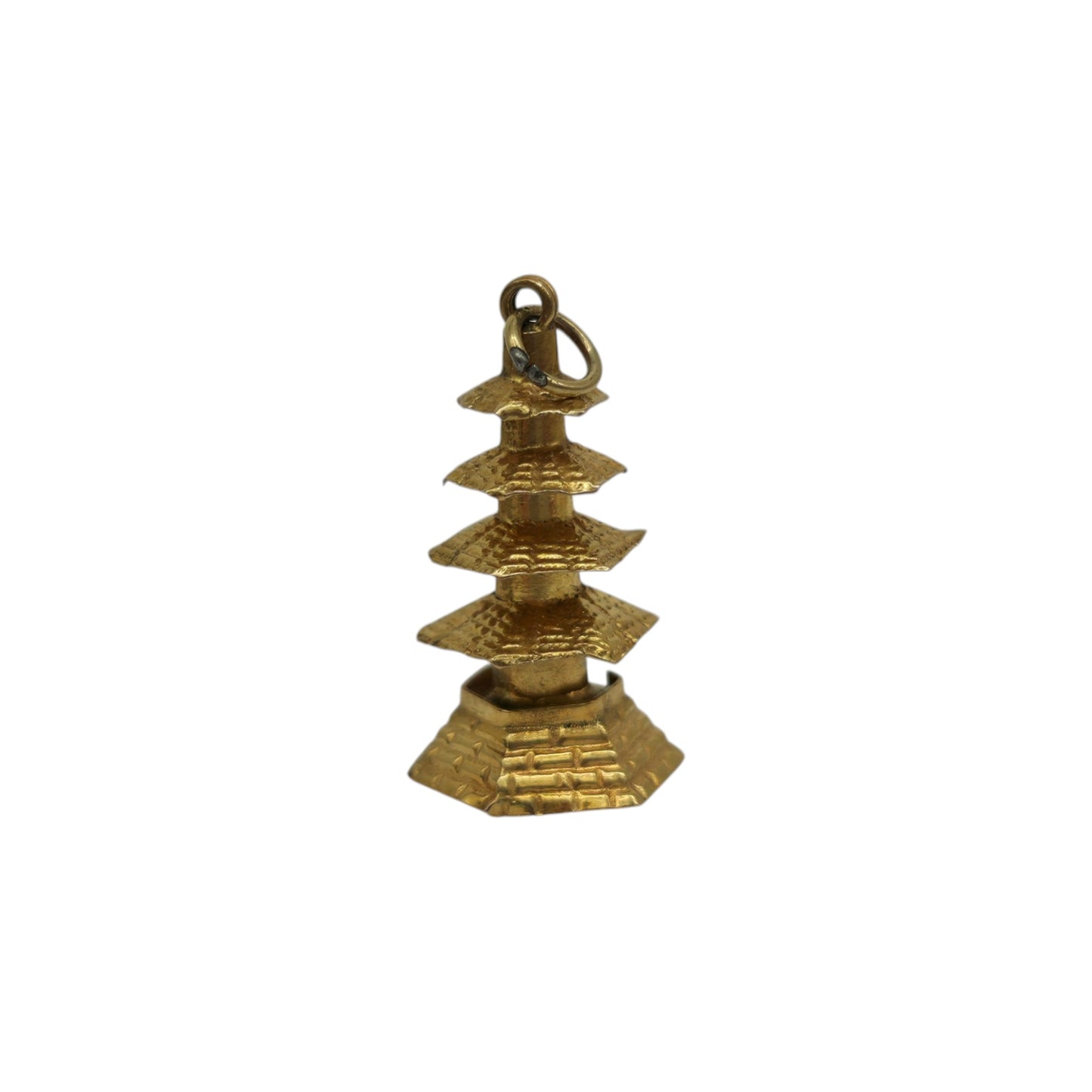 14ct Yellow Gold Pagoda Charm L 1.6 cm 0.9 g.