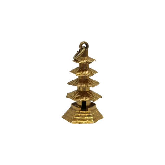 14ct Yellow Gold Pagoda Charm L 1.6 cm 0.9 g.