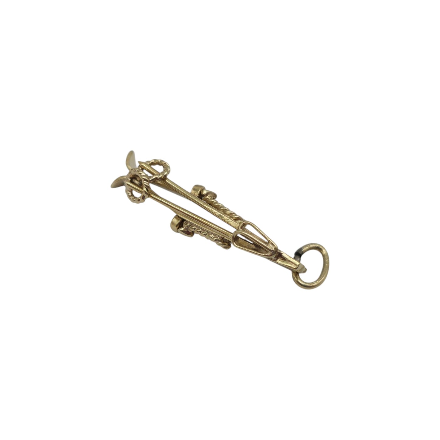 14ct Yellow Gold Pair Of Skis Charm L 2.3 cm 1.4 g.