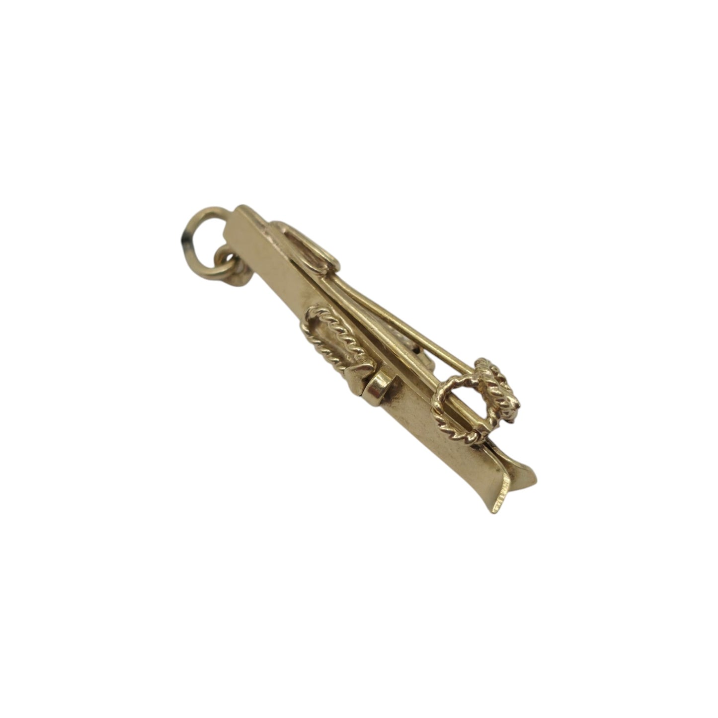 14ct Yellow Gold Pair Of Skis Charm L 2.3 cm 1.4 g.