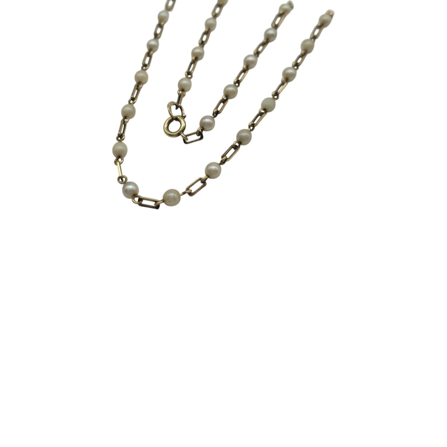 14ct 585 Yellow Gold Pearl Necklace L 41.2 cm 6.4 g.