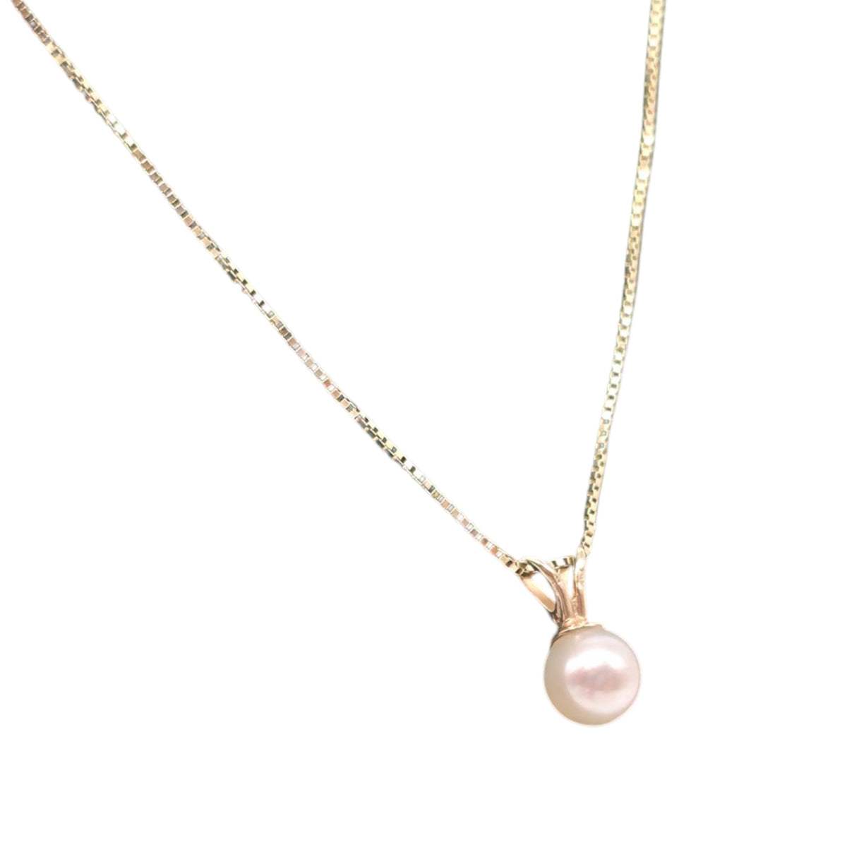 14ct Yellow Gold Pearl Necklace L 46.7 cm 1.2 g.