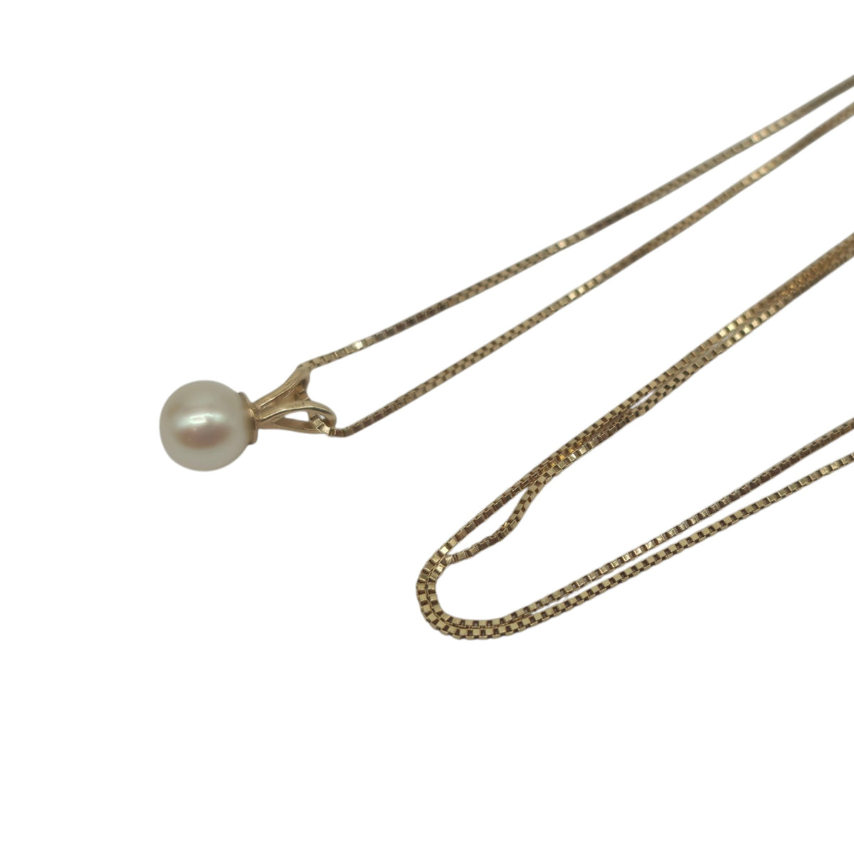 14ct Yellow Gold Pearl Necklace L 46.7 cm 1.2 g.