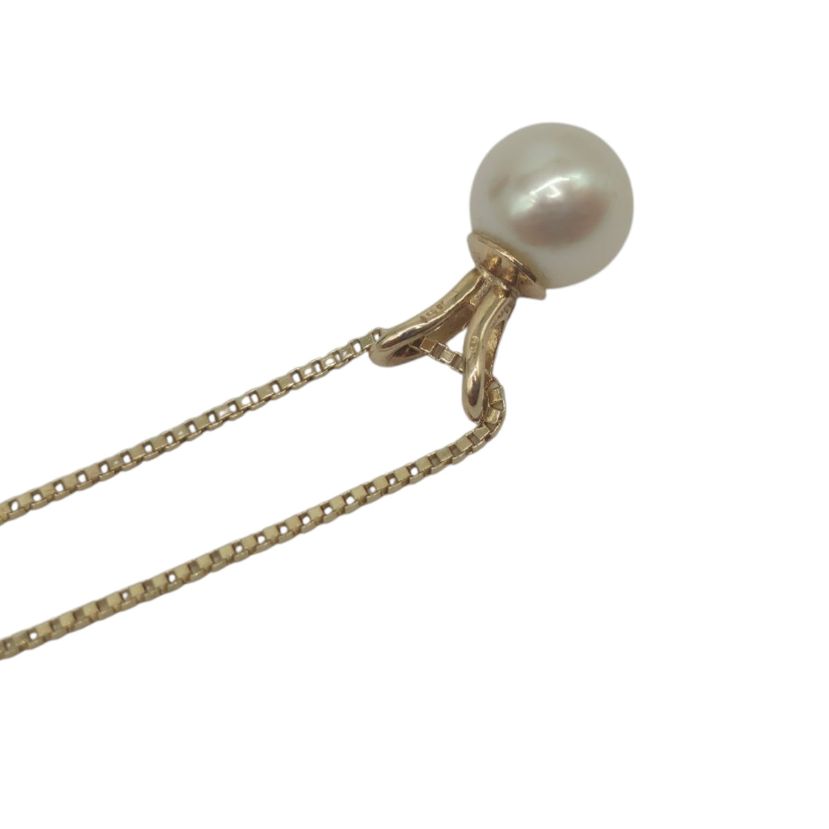 14ct Yellow Gold Pearl Necklace L 46.7 cm 1.2 g.