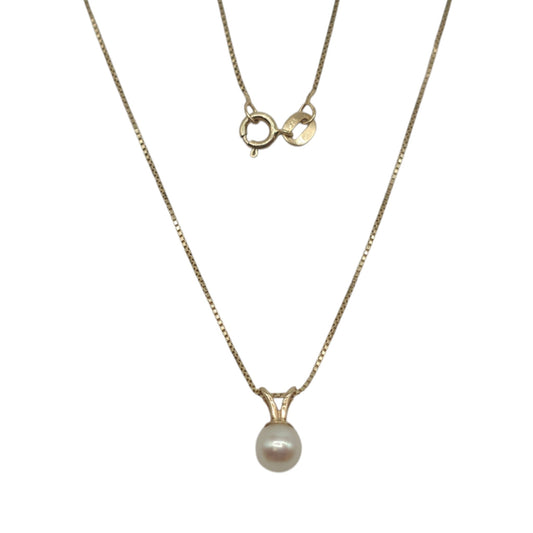 14ct Yellow Gold Pearl Necklace L 46.7 cm 1.2 g.