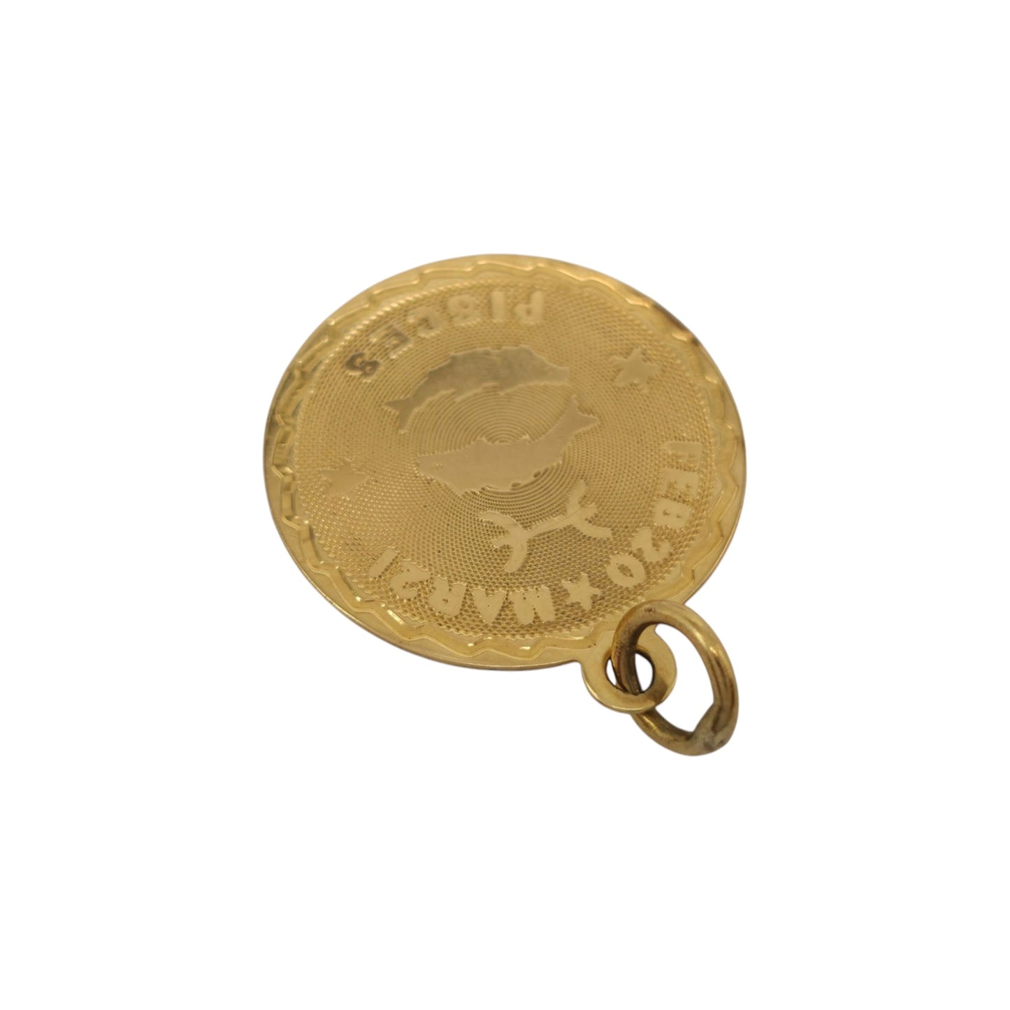 14ct Yellow Gold Pisces Charm L 1.9 cm 1.4 g.