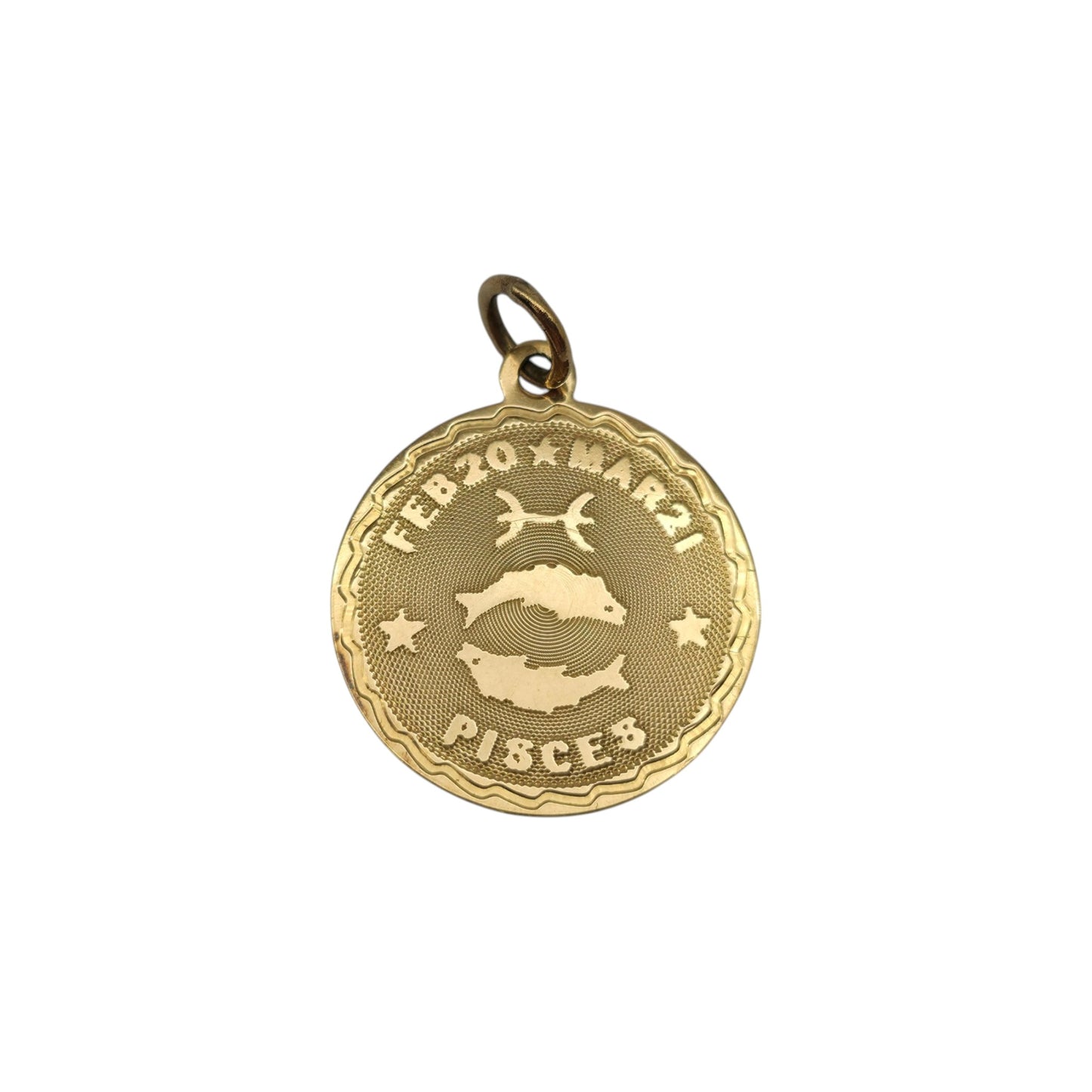 14ct Yellow Gold Pisces Charm L 1.9 cm 1.4 g.