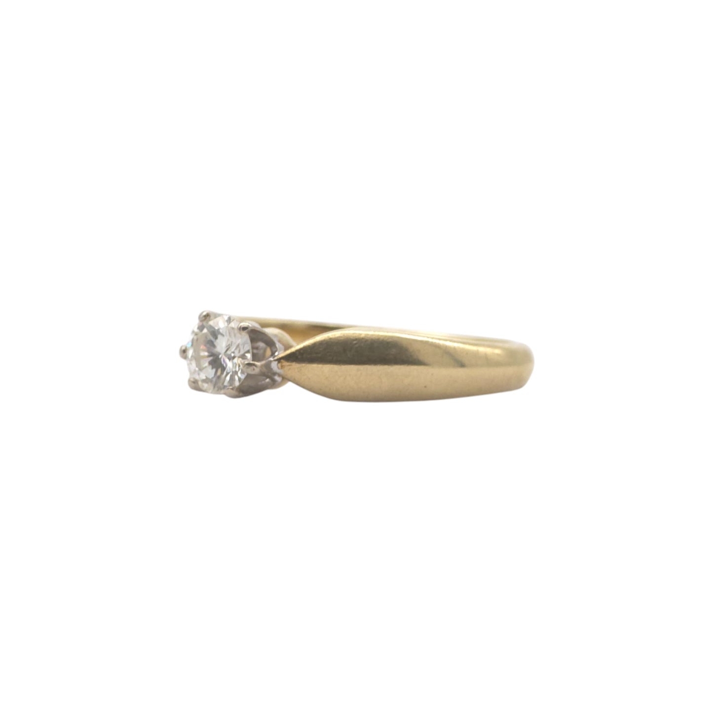 14ct 585 Yellow Gold Solitaire Diamond Ring Size G 1/2, 2.6 g.