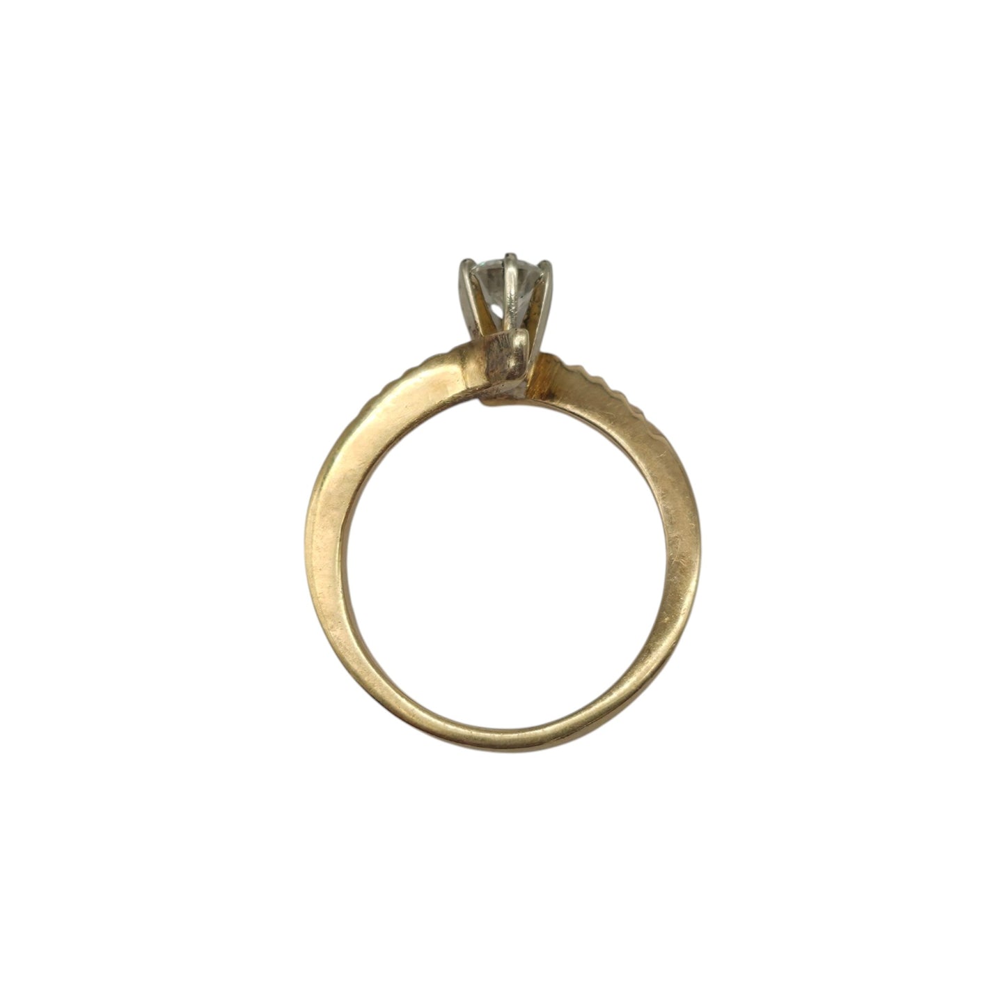 14ct Yellow Gold Solitaire Diamond Ring Size N 3.8 g.