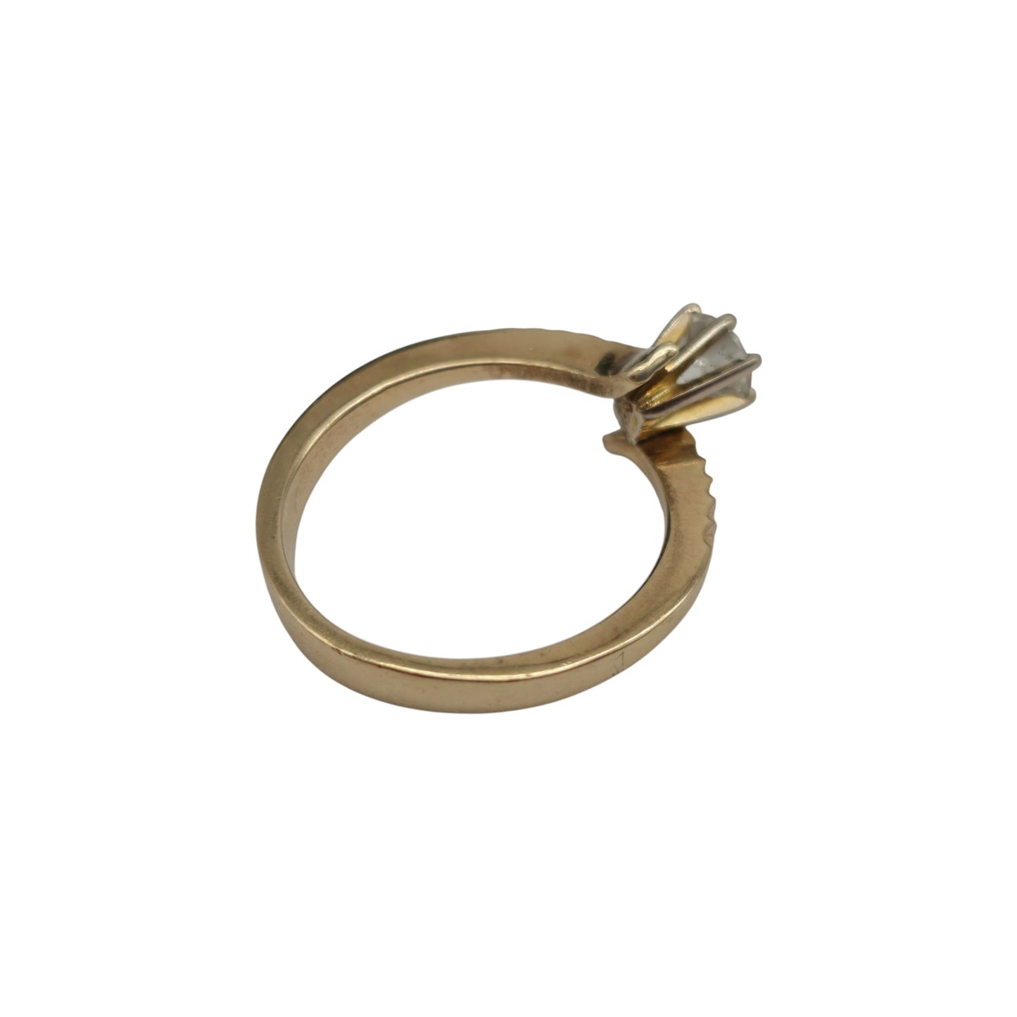14ct Yellow Gold Solitaire Diamond Ring Size N 3.8 g.
