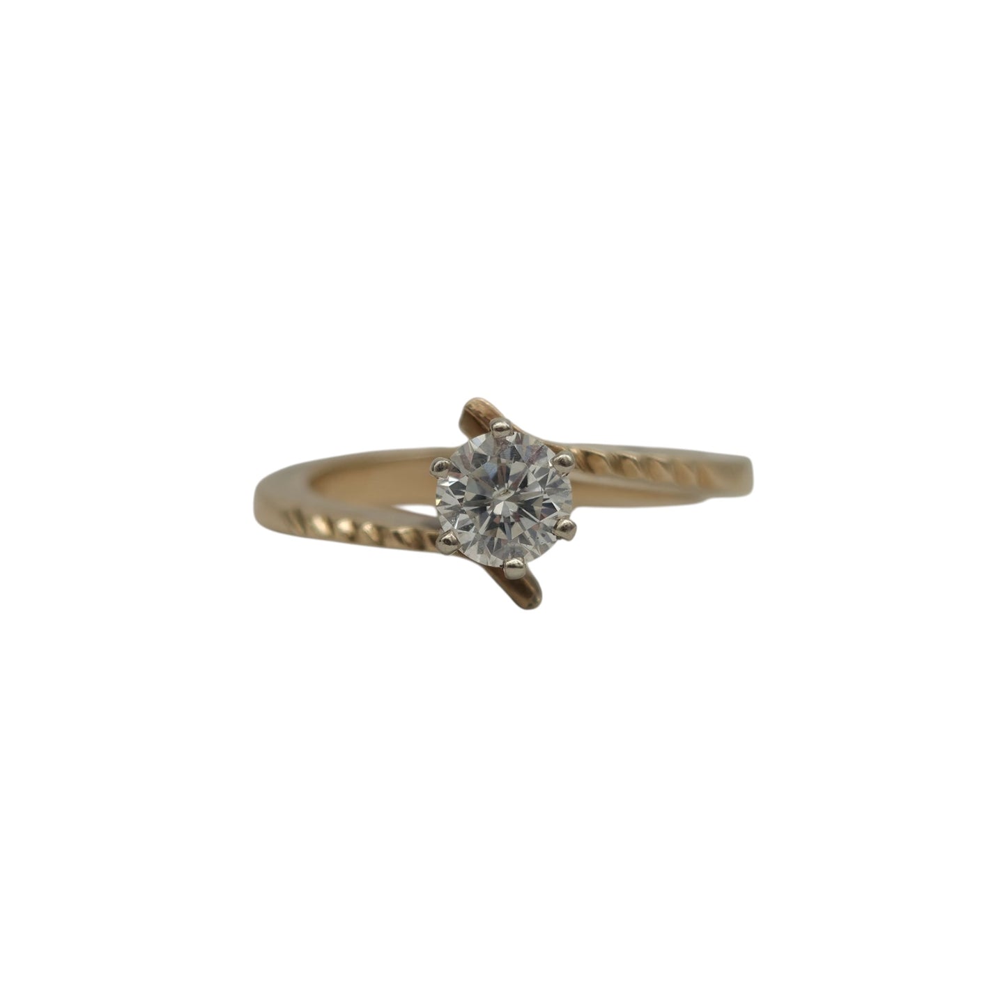 14ct Yellow Gold Solitaire Diamond Ring Size N 3.8 g.
