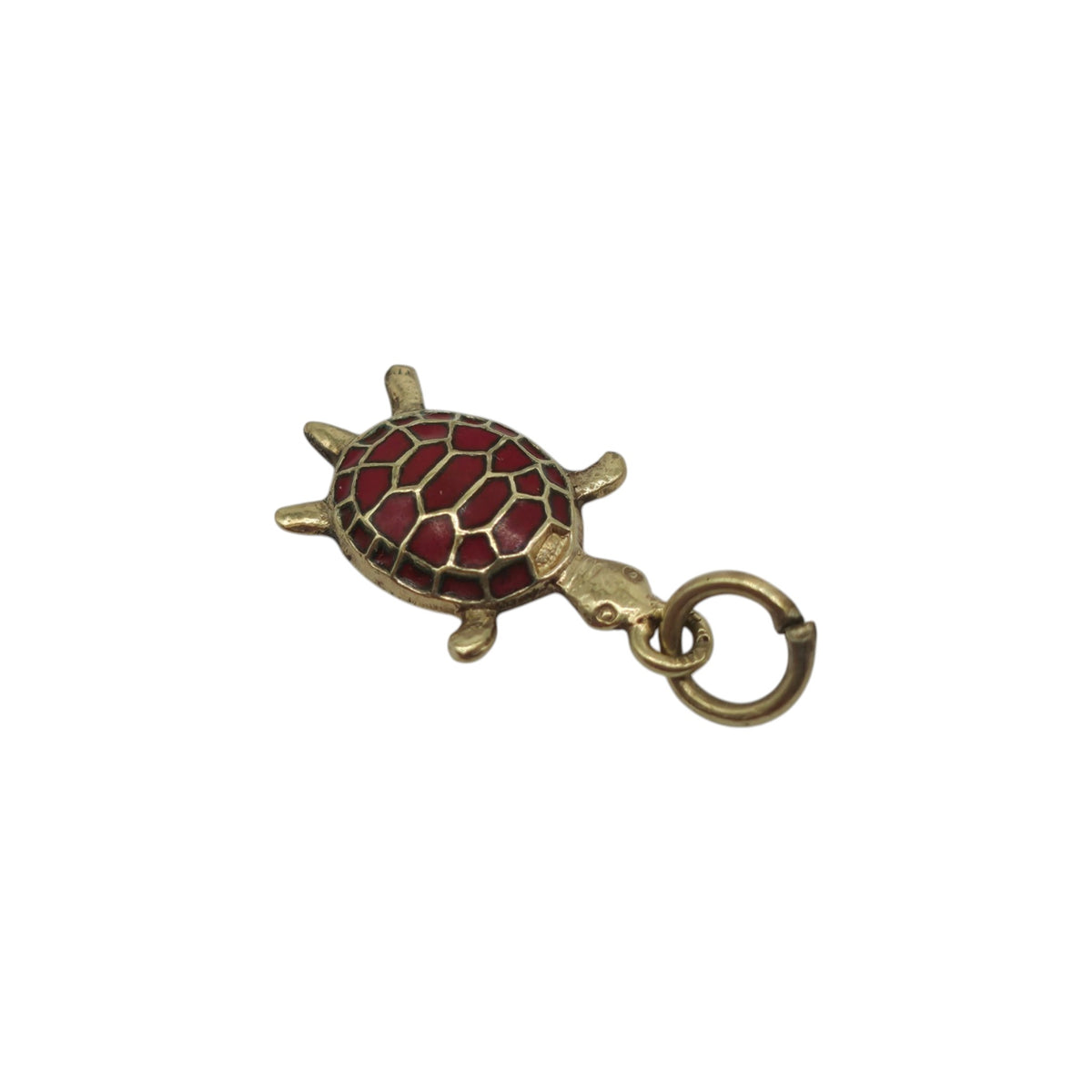 14ct Yellow Gold & Enamel Turtle Charm L 1.2 cm 0.5 g.