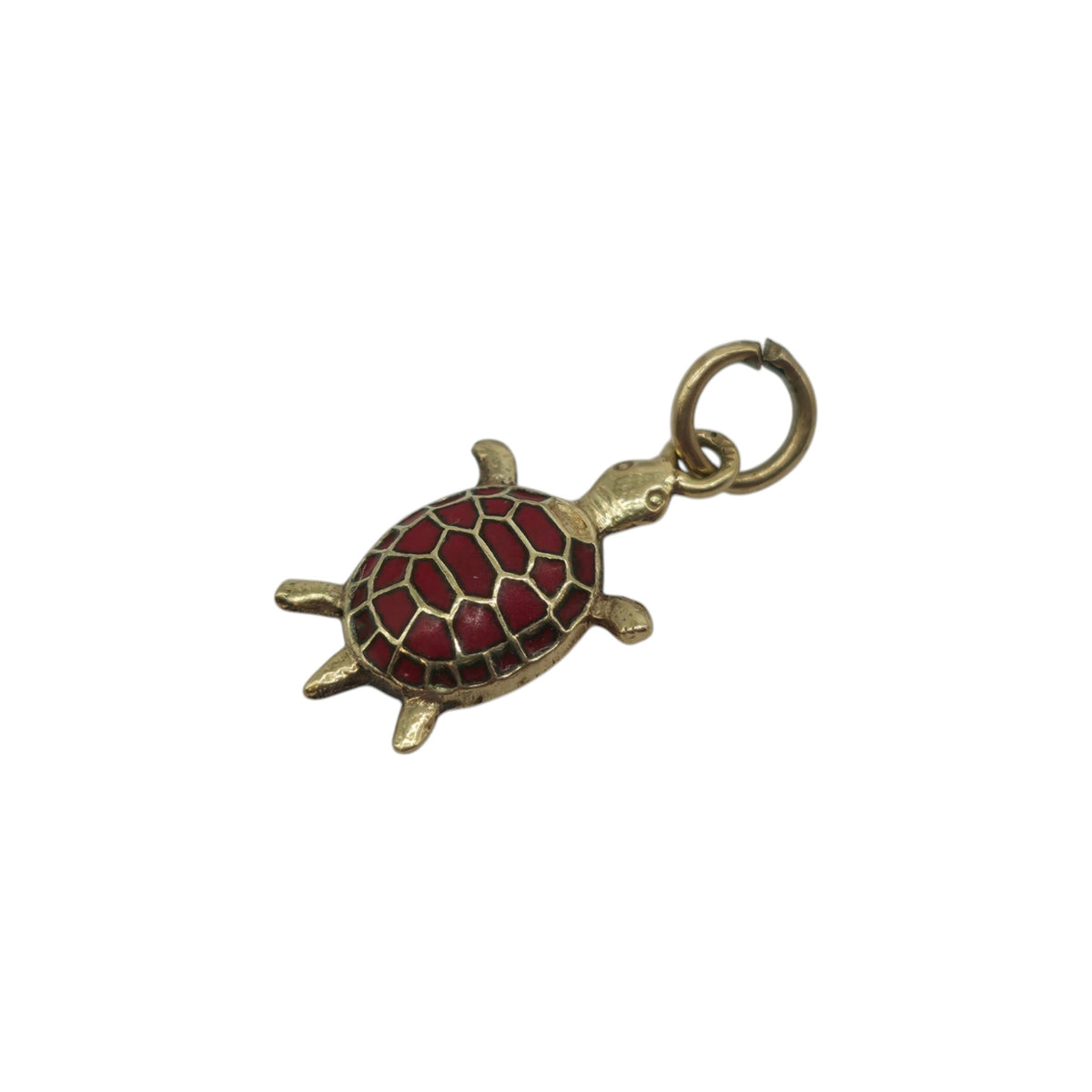 14ct Yellow Gold & Enamel Turtle Charm L 1.2 cm 0.5 g.