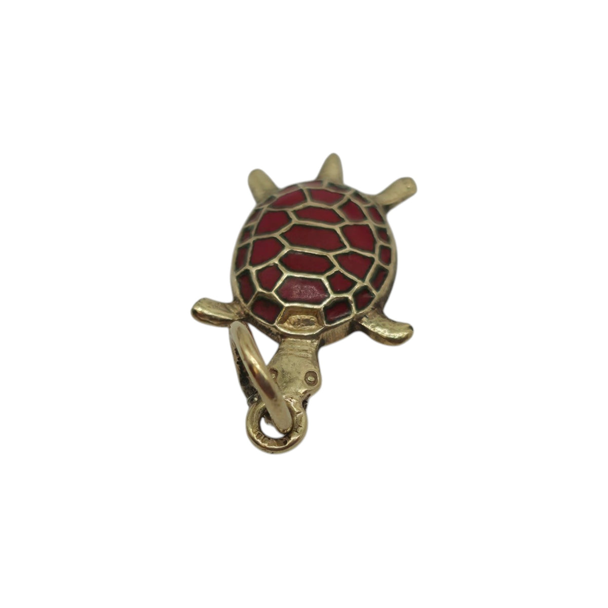 14ct Yellow Gold & Enamel Turtle Charm L 1.2 cm 0.5 g.