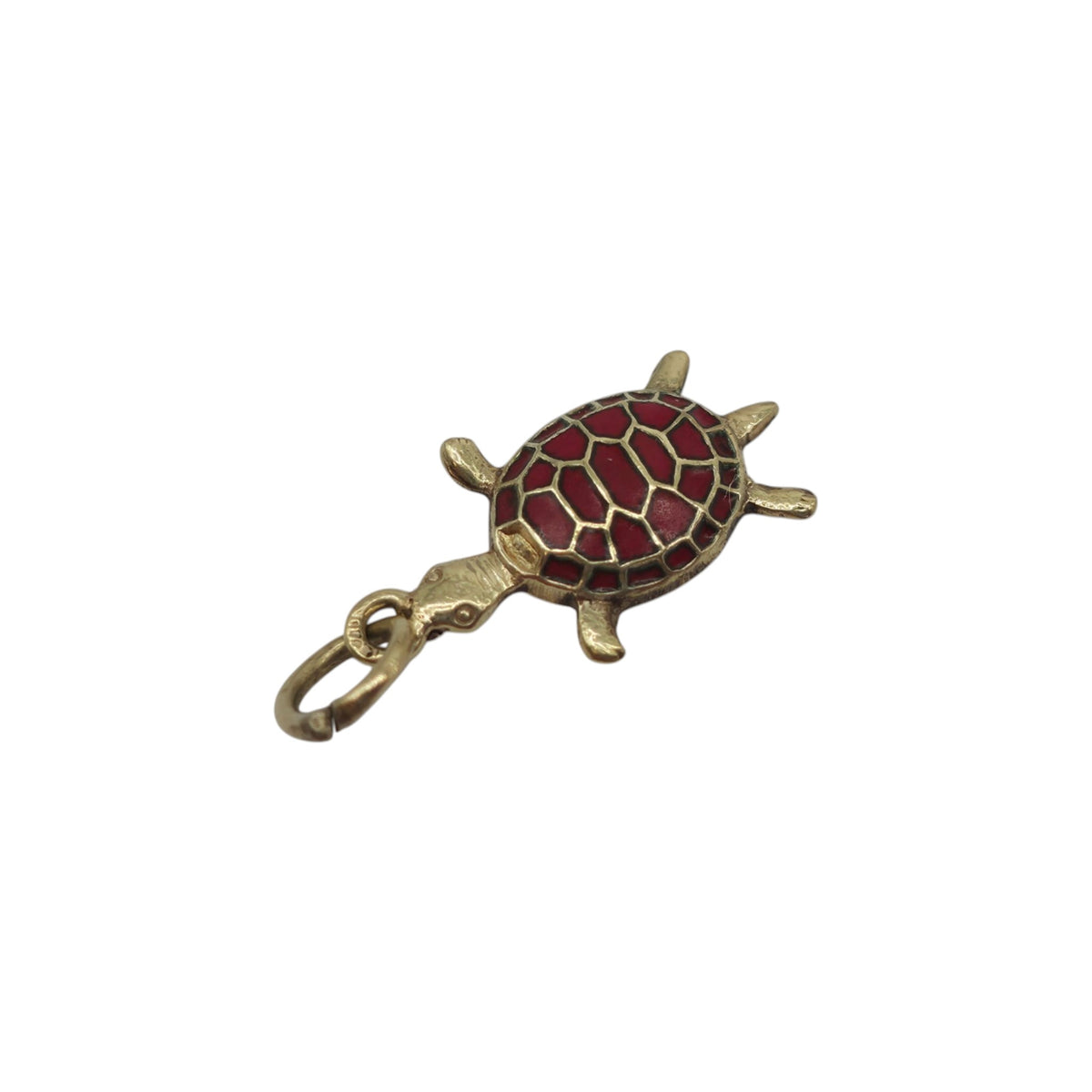 14ct Yellow Gold & Enamel Turtle Charm L 1.2 cm 0.5 g.