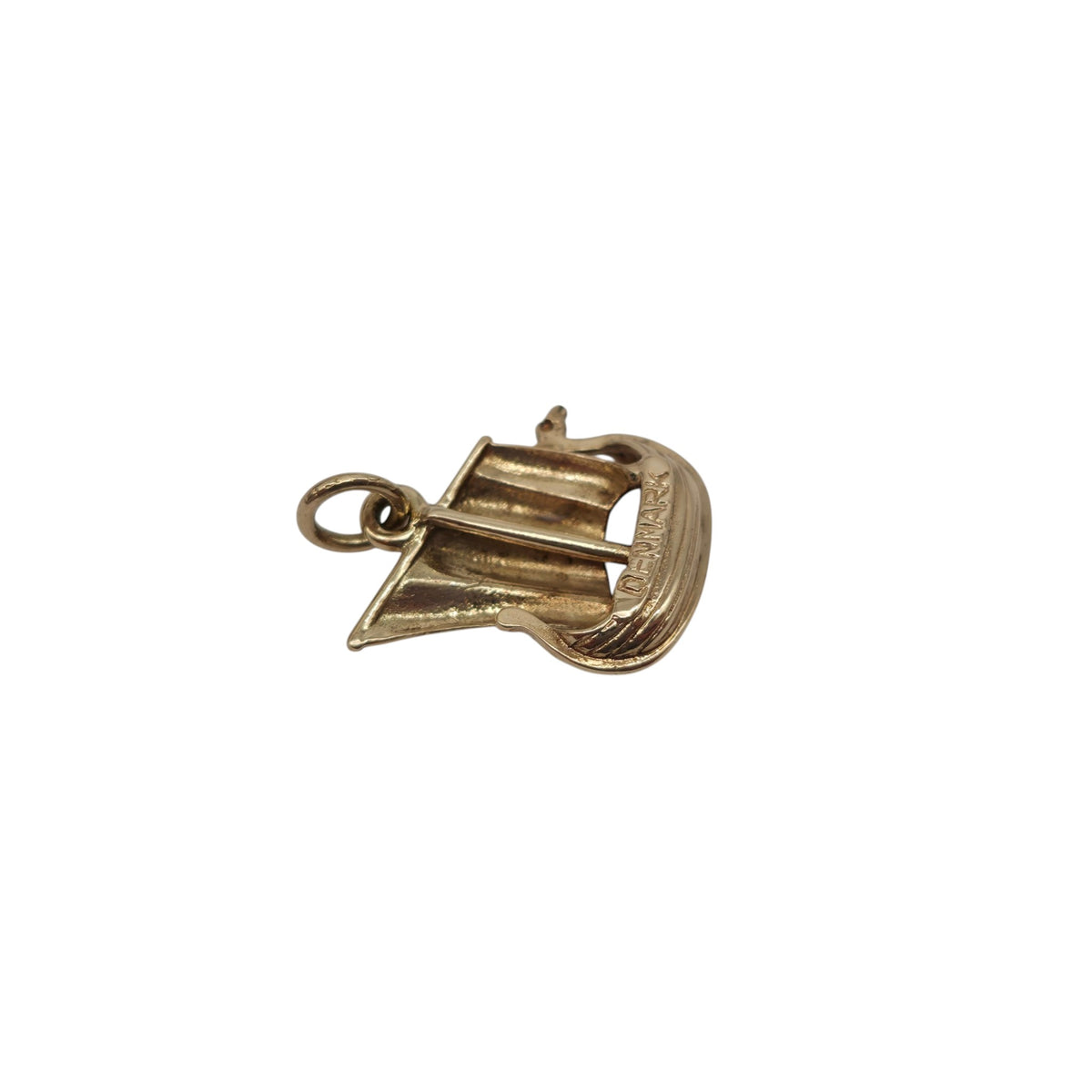 14ct Yellow Gold Viking Longboat Charm L 1.3 cm 1.4 g.