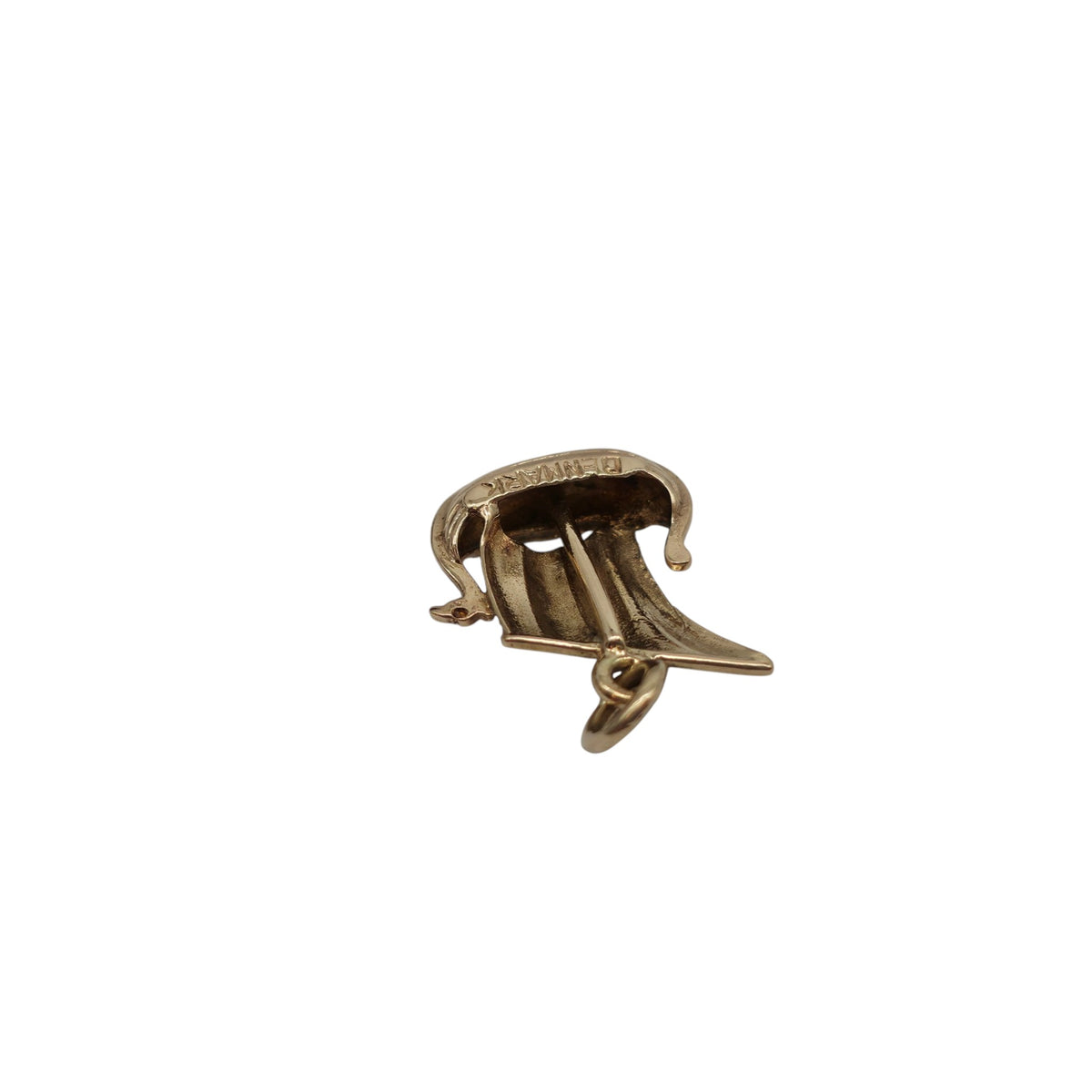 14ct Yellow Gold Viking Longboat Charm L 1.3 cm 1.4 g.