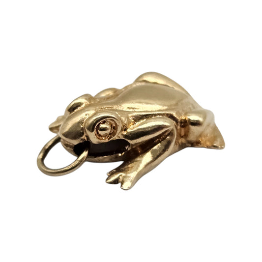 14ct Yellow Gold Frog Charm L 1.5 cm 2.0 g.