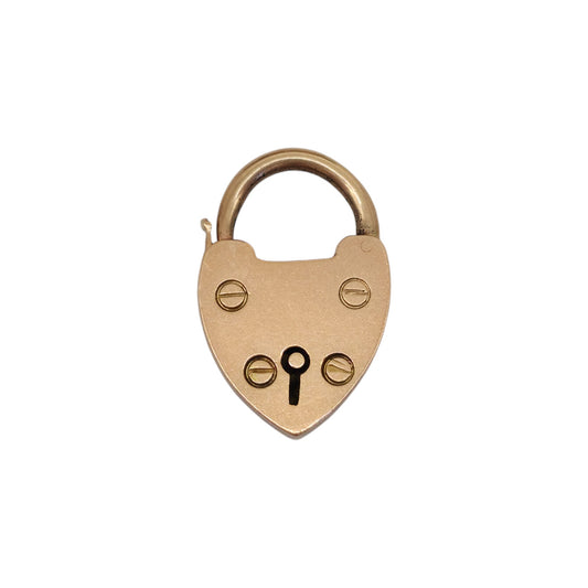 Antique 15ct Rose Gold Heart Shaped Padlock c.1900 L 2.1 cm 3.2 g.