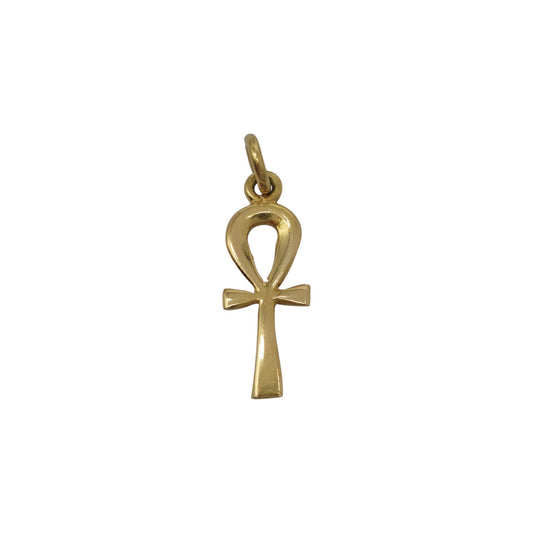 Egyptian 18ct Yellow Gold Ankh Charm L 1.9 cm 1.6 g.